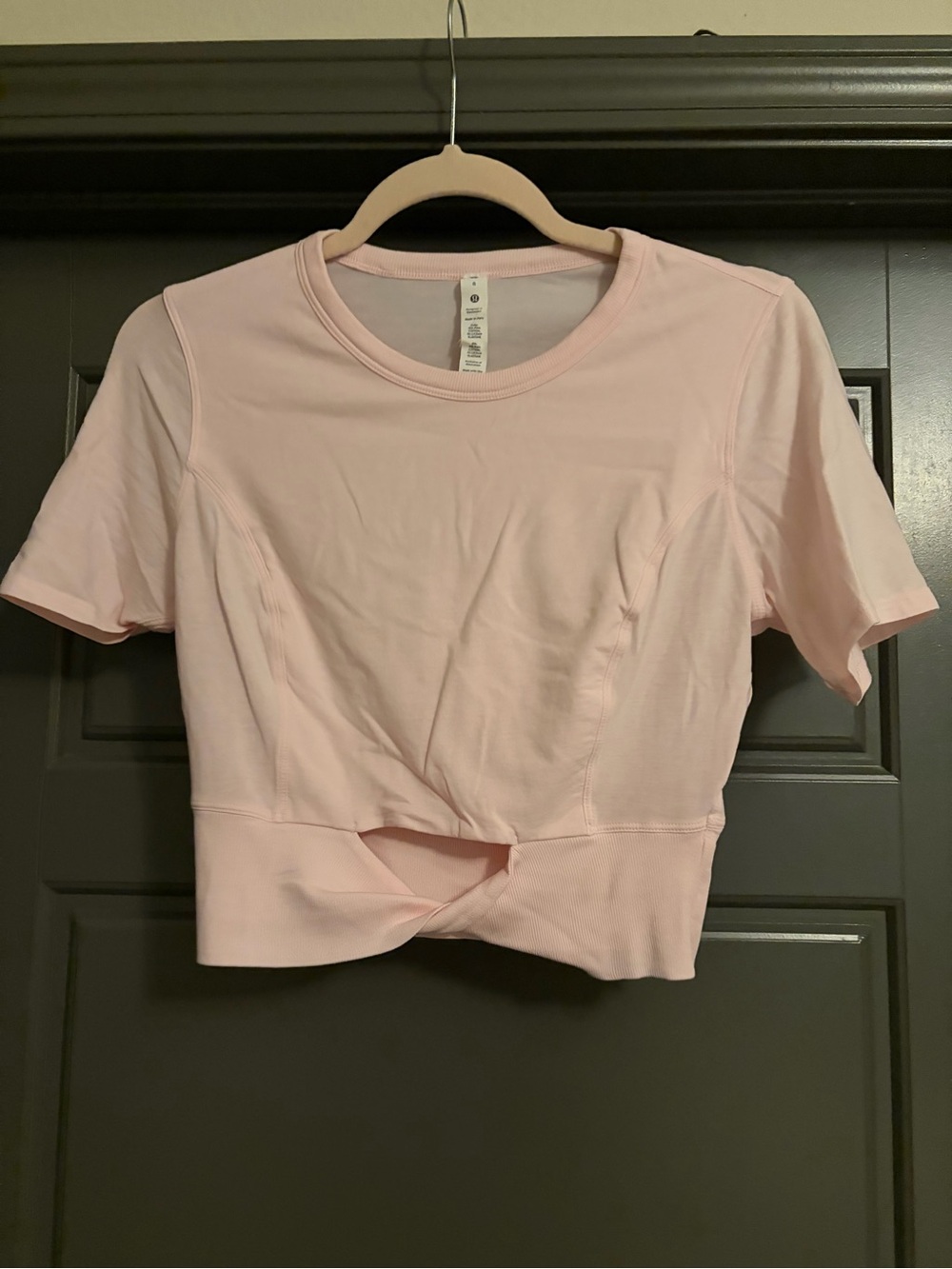 lululemon athletica Light Pink Twist-Hem Short Sleeve Top